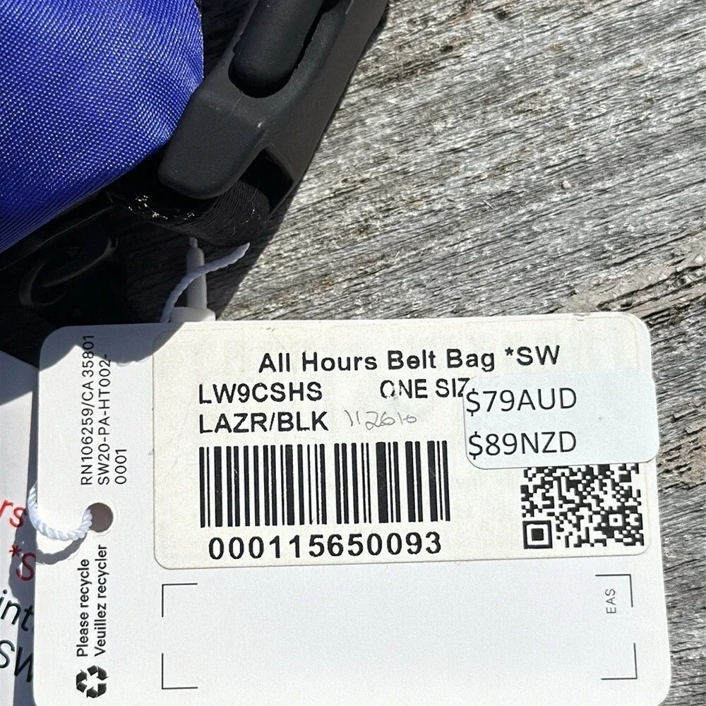 RARE Lululemon All Hours Belt Bag SeaWheeze Lazurite / Black NWT‎